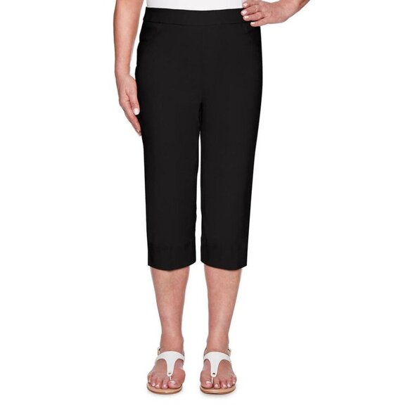 Alfred Dunner Womens Petite Classic Modern Fit Capri Pants Black Size 10P NWT - Picture 1 of 3